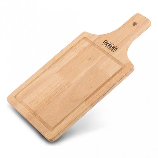Доска разделочная деревянная Bosco 28х15х1,5 см, прямоугольная, с деревянной ручкой, дерево Гевея, Regent (Китай) - Домашняя мода фото 2
