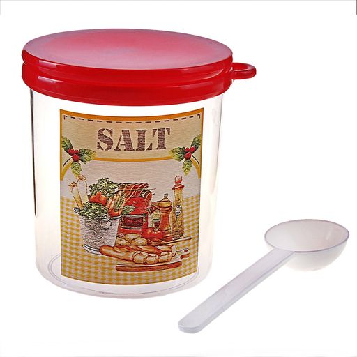Ёмкость для соли «Ассорти», 700 мл, с ложкой и крышкой