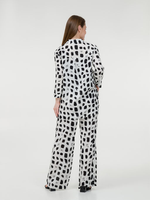 Рубашка из штапеля удлиненная белая - Odis фото 6