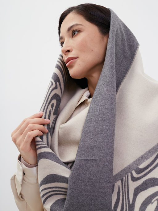 в СОСТАВЕ ШЕРСТЬ и КАШЕМИР! Большой,теплый двусторонний палантин - Tantino фото 3