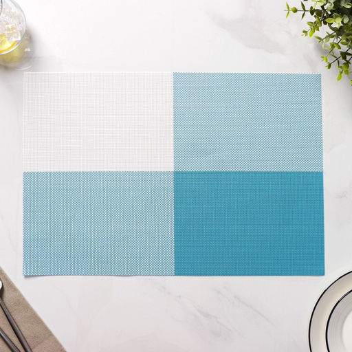 Набор салфеток сервировочных на стол Доляна Настроение, 4 шт, 4530 см, цвет бело-синий  фото 3