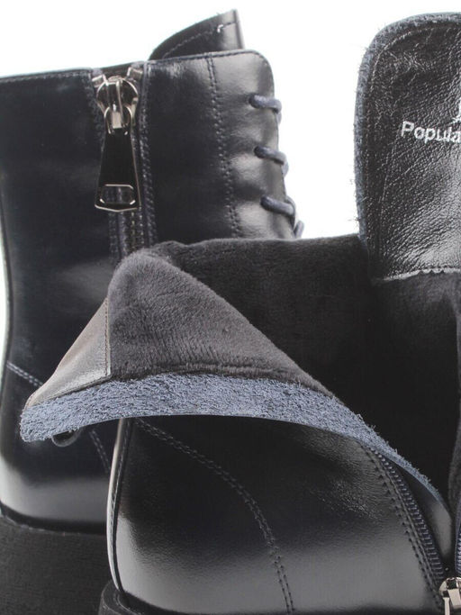 01-B2103B-10F INK BLUE Ботинки демисезонные женские (натуральная кожа, байка)