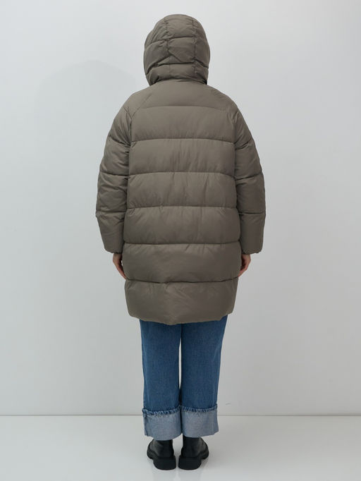 Пальто двубортная зимнее утепленное женское светло-коричневого цвета 7732SK - Visdeer фото 13