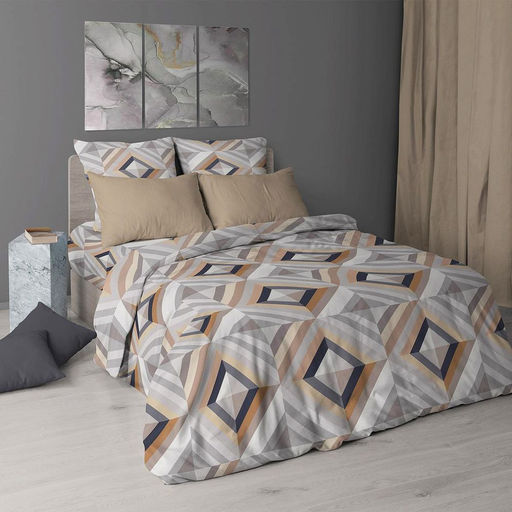 Комплект постельного белья 1,5-спальный, перкаль (Графис, бежевый) - Ивановотекстиль фото 4