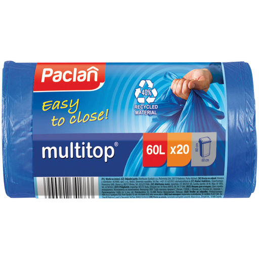 Мешки для мусора 60 л 20 шт Multitop арт. 513650, 402092, 402090, 403060 Paclan
