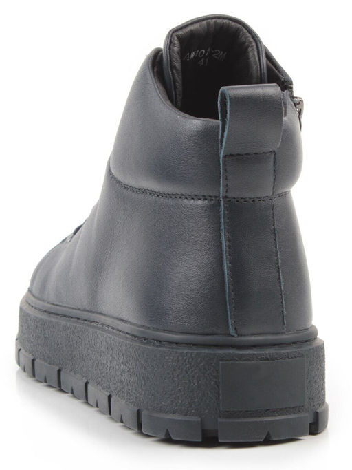 05-AW1010-2M DK. BLUE Ботинки зимние мужские (натуральная кожа, натуральный мех)