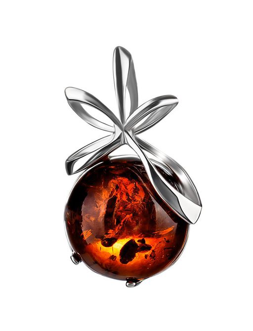 Кулон из натурального янтаря коньячного цвета Черри