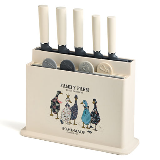 Набор из 10пр: 5 ножей, 4 доски и подставка, серия "Family farm" 671-223 671-223 /АРТИ-М/