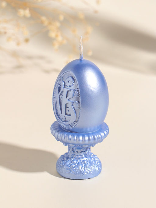 Свеча пасхальная Яйцо на подставке ХВ, 5?9 см, лак, небесно-голубой
