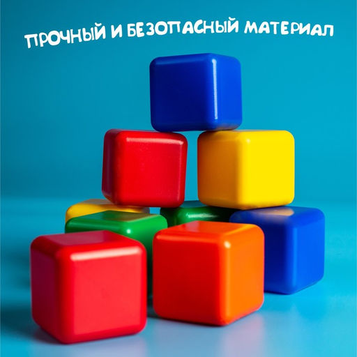 Цена за 3 шт. Кубики детские, пластиковые, цветные, 9 штук, 4×4 см