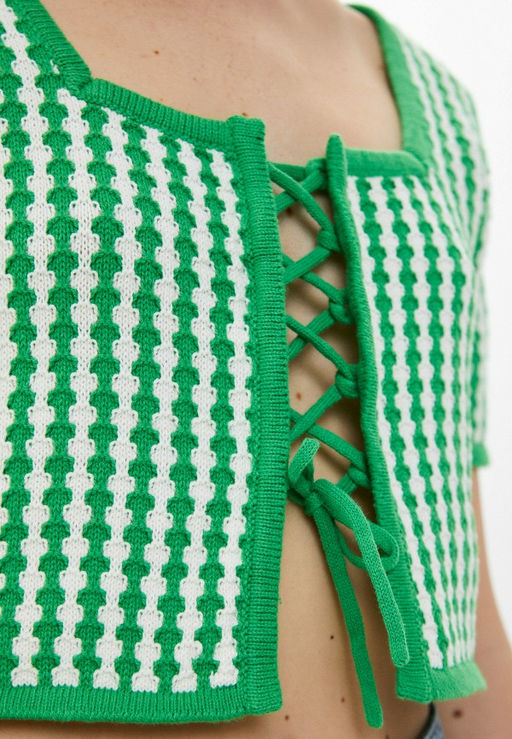 Вязаный кардиган на шнуровке - Incity фото 9