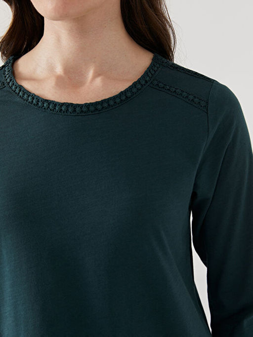 Bisiklet Yaka Nak??l? Kad?n Bluz