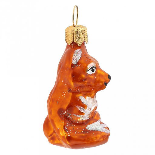 Елочная игрушка фигурка стеклянная Лисичка мини h6см, ручная художественная роспись, подарочная упаковка (Россия) - Домашняя мода фото 3