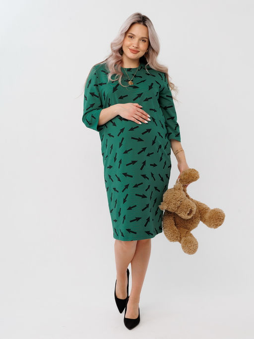 Платье женское П-194 (футер 2х нитка пенье г/к) Изумруд