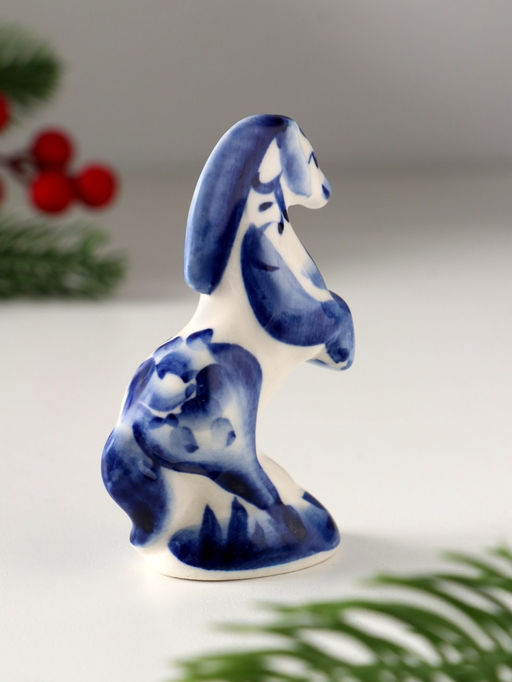 Цена за 5 шт. Фигурка фарфор гжель «Конь на дыбах», 8×5 см