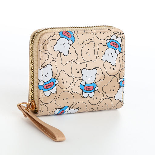 Кошелёк на молнии «Мишки», бежевый