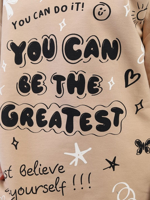 CSJG 90287-31-433 Комплект для девочки (футболка, шорты),бежевый