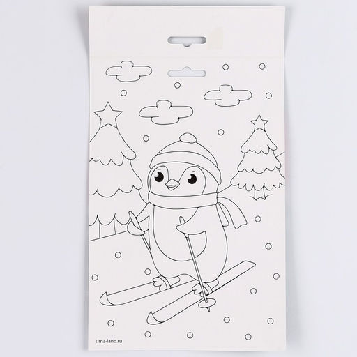 Цена за 2 шт. Аппликация фольгой на новый год «Пингвин», набор для творчества