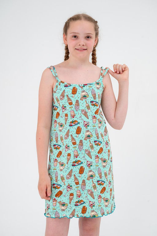 Ночная сорочка подростковая из кулирки Оливия мороженное - Амадэль фото 4