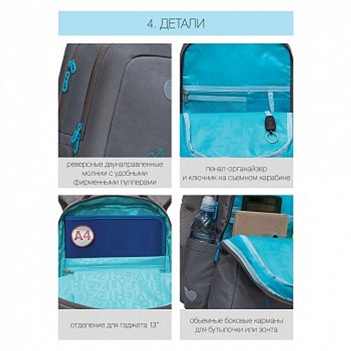 RG-166-3 Рюкзак школьный - Grizzly фото 17