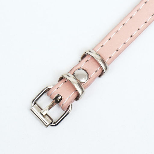 Намордник пластиковый №1 с ошейником из эко кожи ОМ 11 см ДН 5 см ОШ 31-42 см - Пижон фото 4