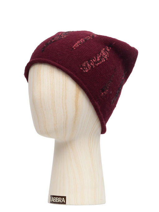 Шапка жен. шерсть+анг+нейл LB-D77027 bordo