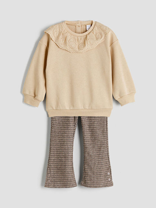 Bisiklet Yaka K?z ?ocuk Sweatshirt ve Tayt