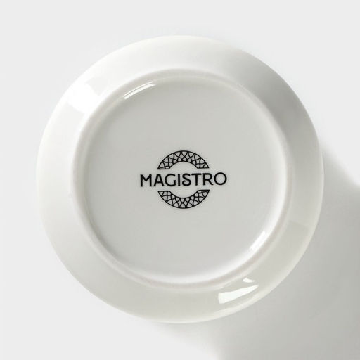 Сахарница с ложкой Magistro «Морской бриз», 250 мл, фарфор, белая