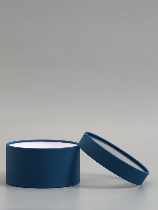 Подарочная коробка круглая, морской, завальцованная с окном, 18×10 см