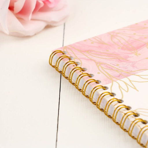 Книга пожеланий на свадьбу, на пружине, 21×21 см «Золотые цветы»