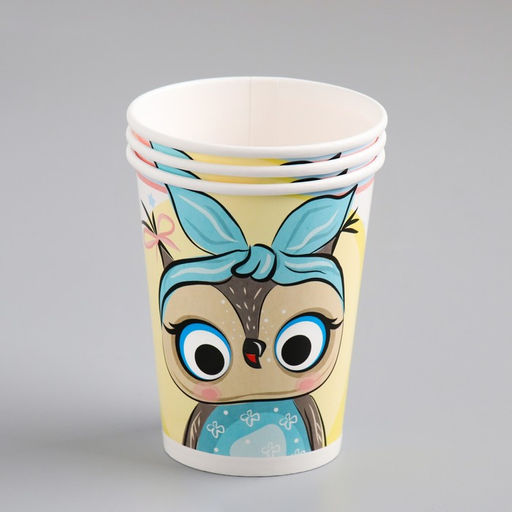 Цена за 50 шт. Стакан бумажный Сова 250 мл, диаметр 7,5 мм - Simaland фото 3