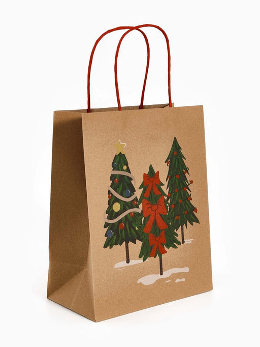 Набор подарочных пакетов «Новогодние ёлочки», 3 шт., 25×4×30.5 см, 30×40×11.5 см, 18×23×10 см