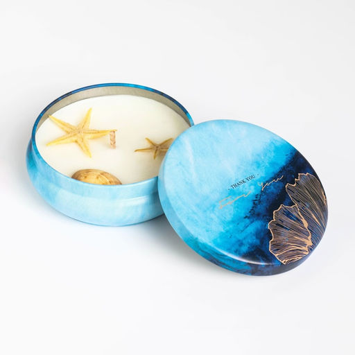 Ароматическая свеча в банке «Морской бриз», из соевого воска с сухоцветом, 3×8.5 см, 110 г