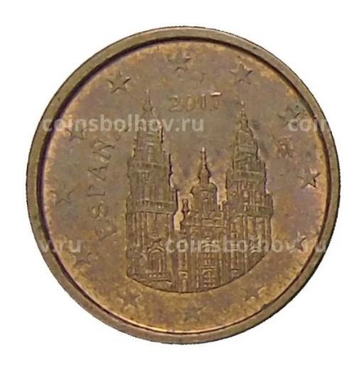 1 евроцент 2017 года Испания