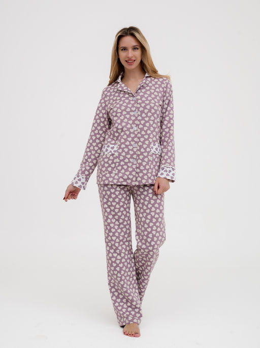 Пижама женская из футера Салли молочный