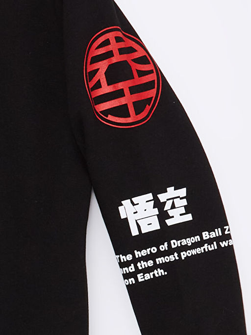 Dragon Ball Bask?l? Erkek ?ocuk Kal?n Sweatshirt
