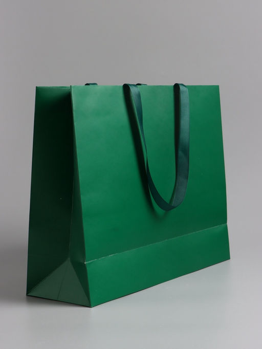 Пакет подарочный ламинированный горизонтальный «Изумрудный», 40×32×13 см