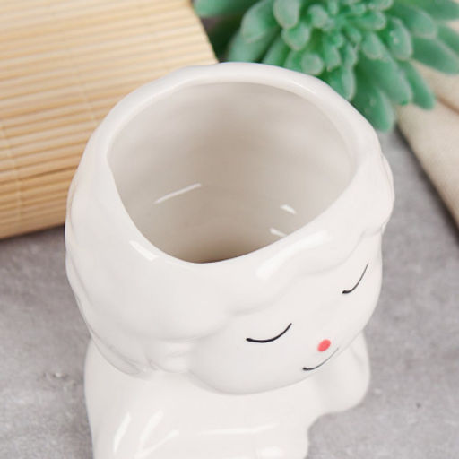 Кашпо 8,5х7x10 см Спящяя девочка / WN10 /уп 100/ белое - Галеонтрейд фото 4