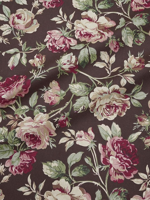 Сатин Античные розы цв.горький шоколад, ш.1.6м, хлопок-100%, 110гр/м.кв - Купава фото 9
