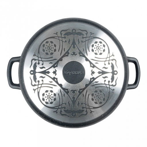Жаровня с антипригарным покрытием 2,5л, д24см "Гранит", h7см, s0,4см, литые ручки (Россия)