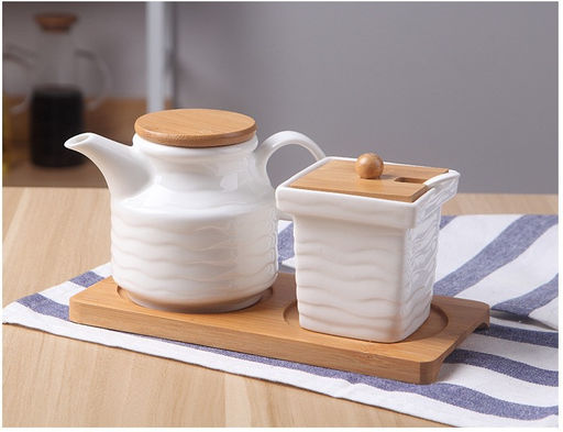 Чайник заварочный 350 мл и сахарница 200 мл с ложкой / CF128 /уп 36/ на подставке