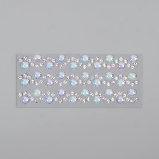 Цена за 5 шт. Жемчуг самоклеящийся «Ассорти», с голографией, 125 шт на листе