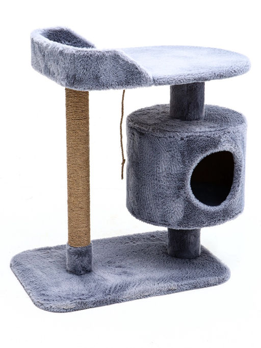 Комплекс для кошек с когтеточкой, лежанкой, джут, 583870 см, серый - Пижон фото 2