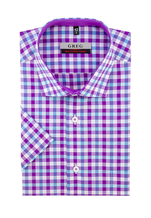 Сорочка мужская короткий рукав GREG 725/101/5473/Z/1  фото 2