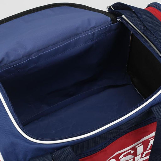 Сумка спортивная, 3 отдела на молниях, наружный карман, длинный ремень, средний размер, цвет синий/красный