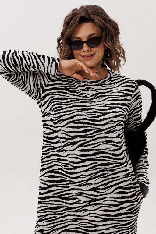 Платье ANELLI 1755 Черно-белое кино