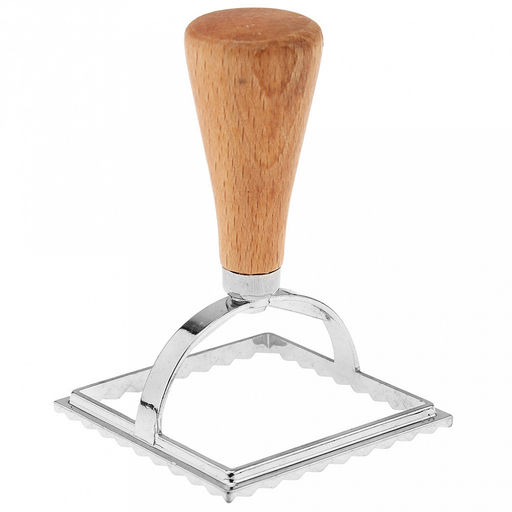 Штамп металлический для пельменей "Квадрат" 7х7см h10см, деревянная ручка, на картоне (Китай)