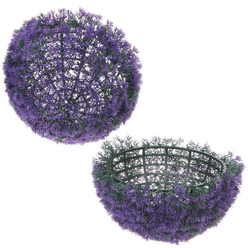 Искусственное растение шар "Самшит" цветы фиолетовые D-34см Ultramarine