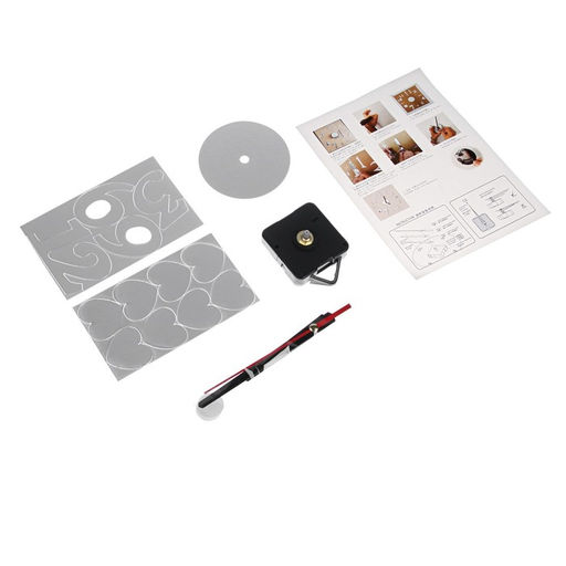 Часы настенные интерьерные Сердечки, 3D, наклейка, бесшумные, плавный ход, d=40 см