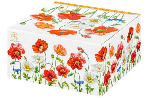 Блинница 23*23*9,5 см "Маки" фарфор NEW BONE CHINA
